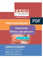 Interm Mediate P: Idiom Important Ms and Phras Ses