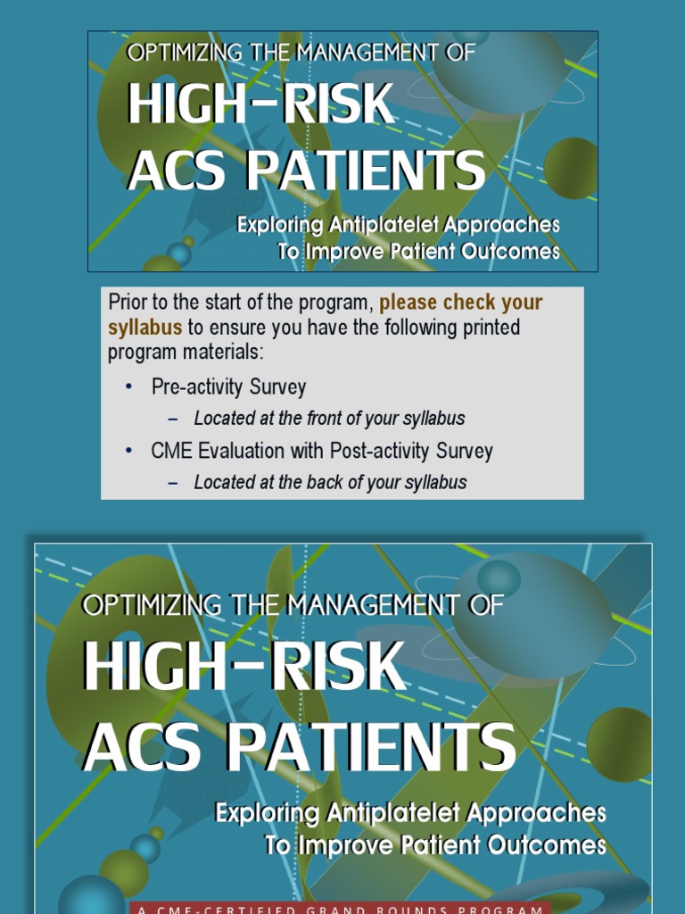 6761 Acs Program Slides | PDF | Myocardial Infarction | Percutaneous ...