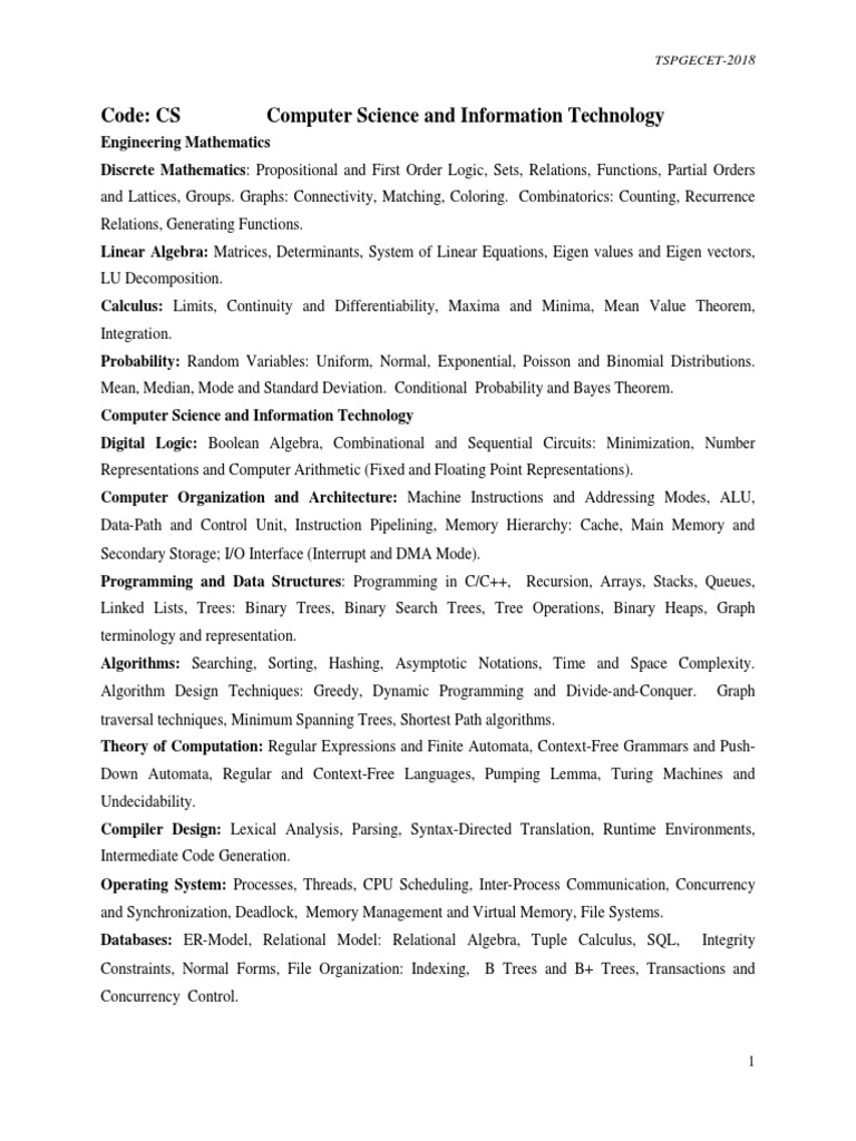 Computer Science and Information Technology | PDF | Algorithms ...