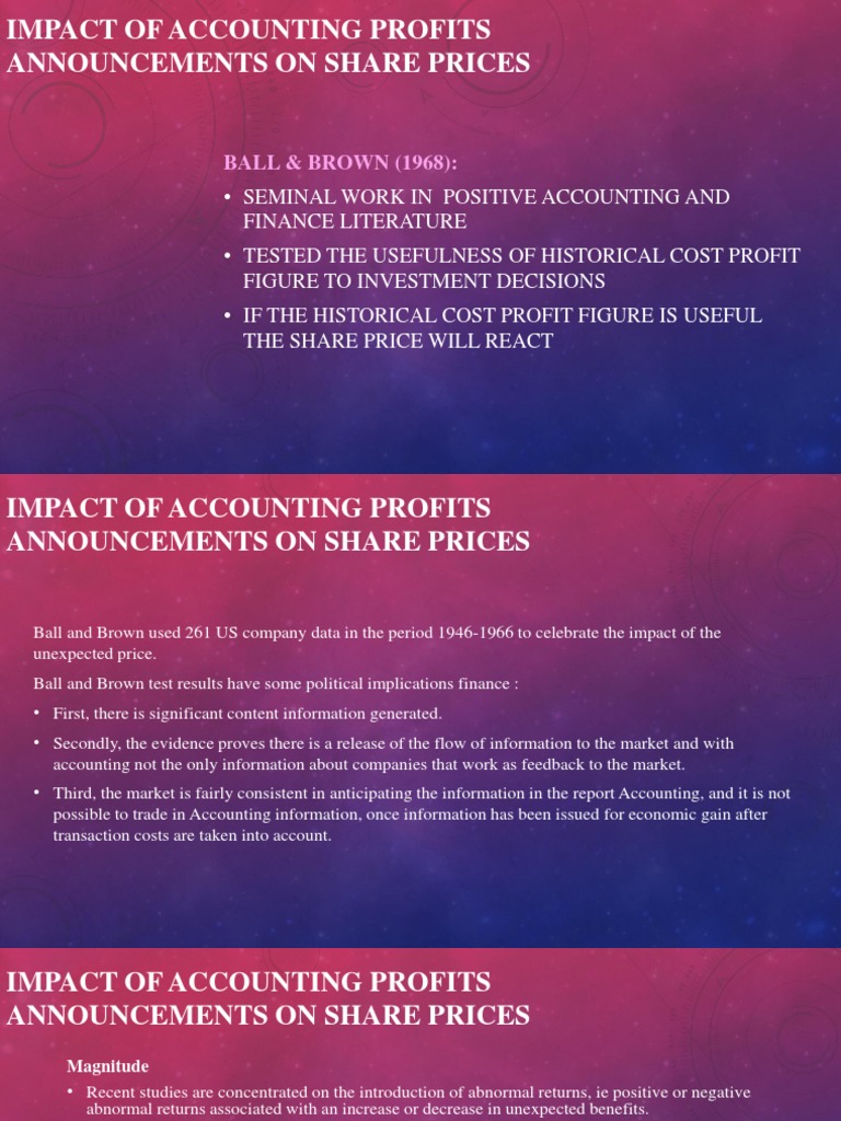 Impact of Accounting Profits Announcements On Share Prices PDF
