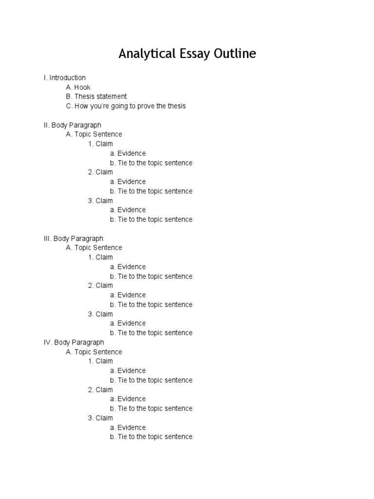 Analytical Essay Outline Guide | PDF | Philosophy | Language Arts ...