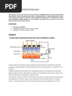 Photovoltaic: Principle