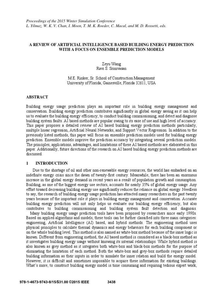 A Review of Artificial Intelligence Based Building Energy Prediction ...