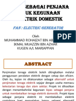 Kipas Sebagai Penjana Untuk Kegunaan Elektrik Domestik