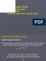 Kesetimbangan Statik: Syarat Kesetimbangan Pusat Gravitasi Kesetimbangan Stabil, Labil Dan Netral