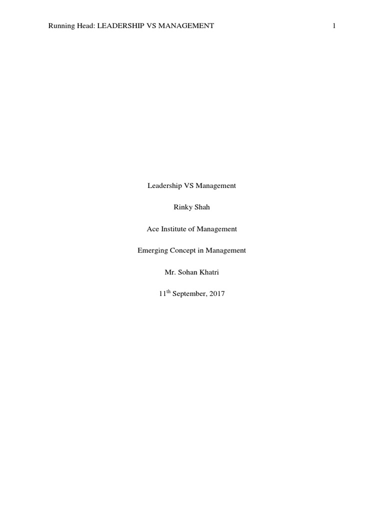 Leadership vs Management Explained | PDF | Career & Growth