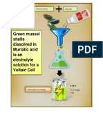 Green mussel shells dissolved in Muriatic acid electrolyte for Voltaic cells