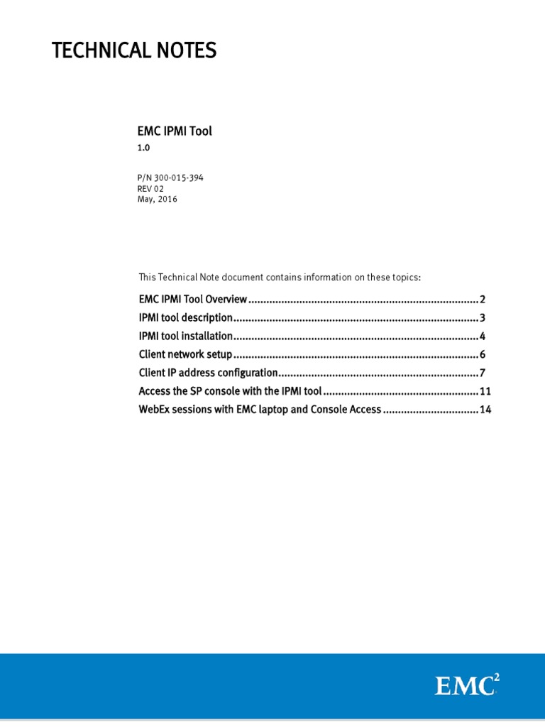 Docu53220 EMC IPMI Tool Technical Notes | PDF | Command Line Interface ...