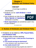 Chapter 1 (B) Dividends and Dividend Policy