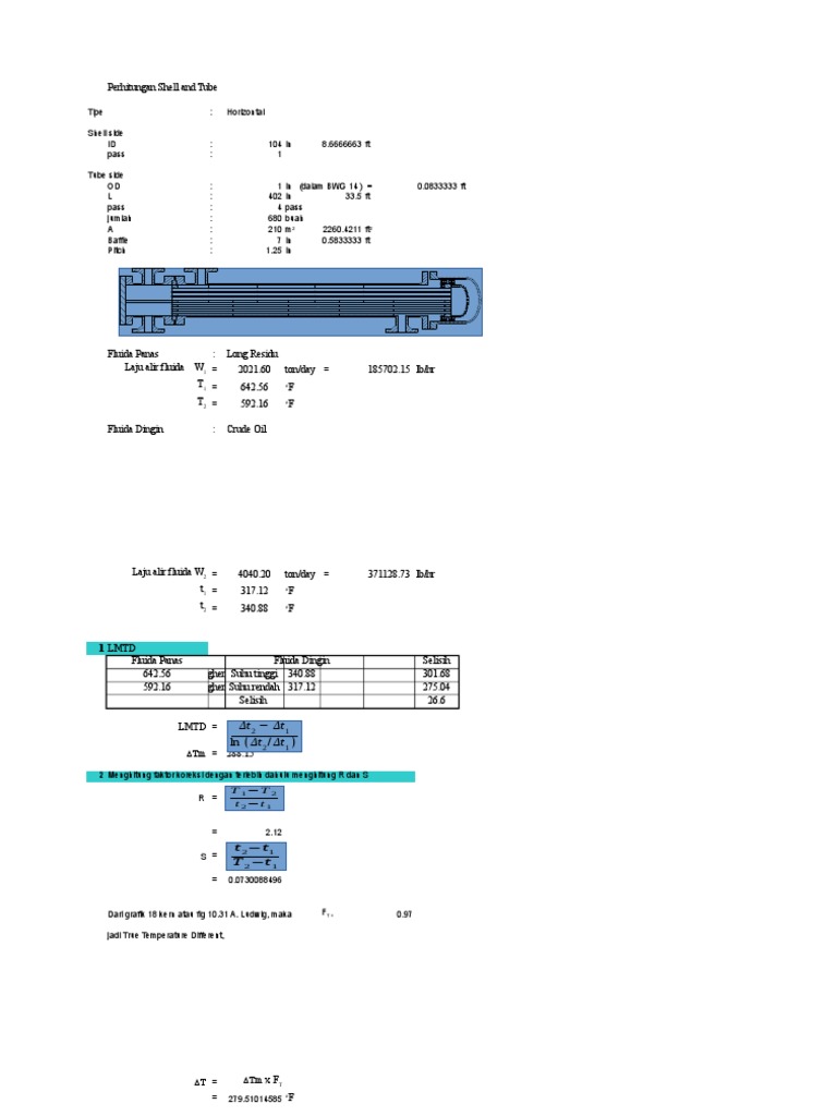 Shell and Tube Calculation | PDF | Chemistry | Applied And ...