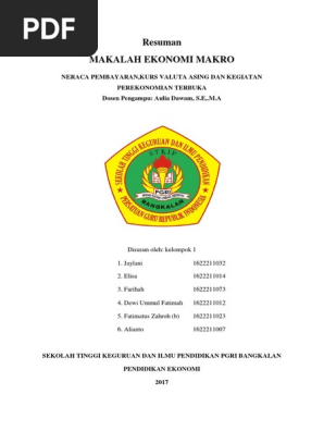 Makalah Neraca Pembayaran Kurs Valuta Asing Dan Kegiatan Perekonomian Terbuka 3