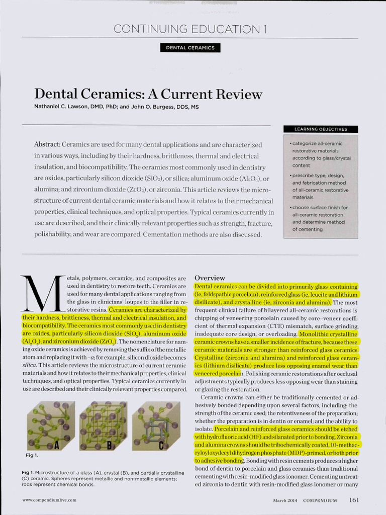Dental Ceramics A Current Review-1 | PDF | Ceramics | Glasses