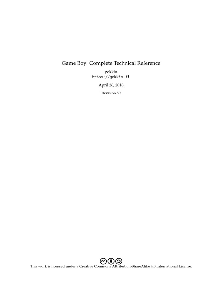 Game Boy Technical Reference Guide | PDF | Random Access Memory | Read ...