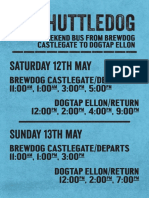 SA T Urda Y 1 2T H MA Y: Free Weekend BUS From Brewdog Castlegate TO Dogtap Ellon