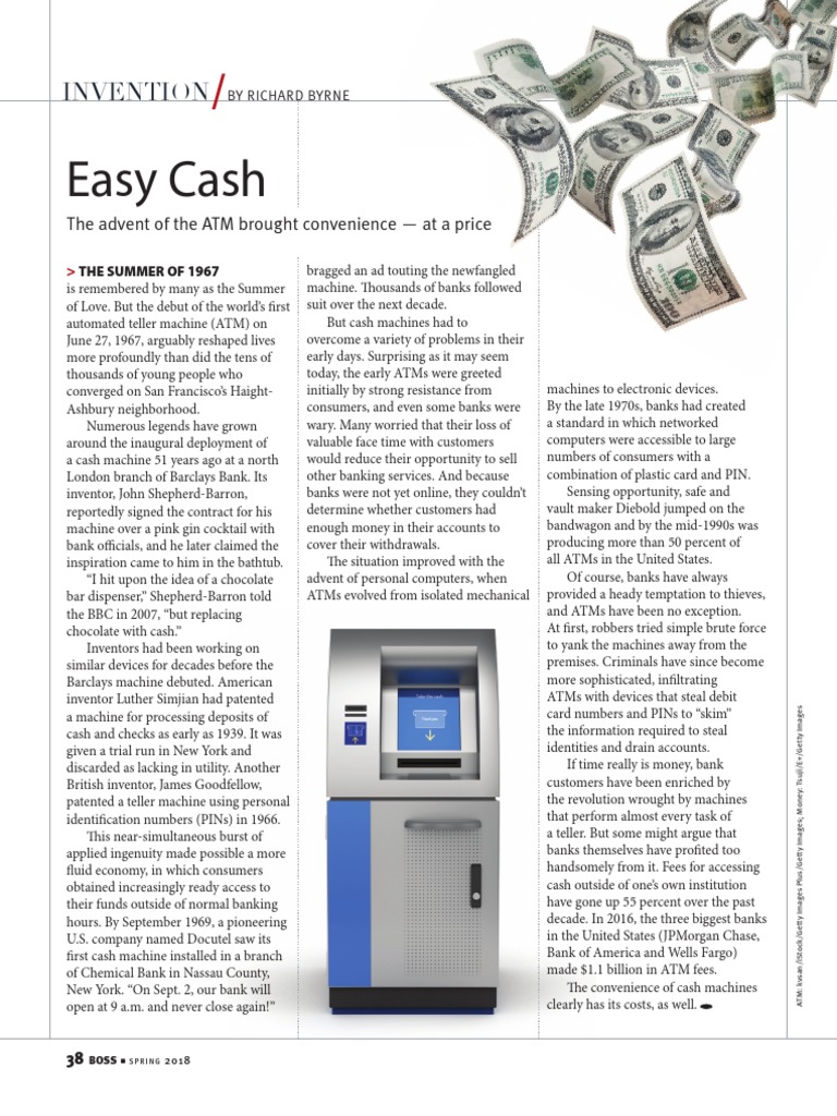 Easy Cash: Invention | PDF | Automated Teller Machine | Financial ...