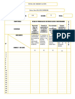 Ficha de Observacion para Segundo Grado A y B