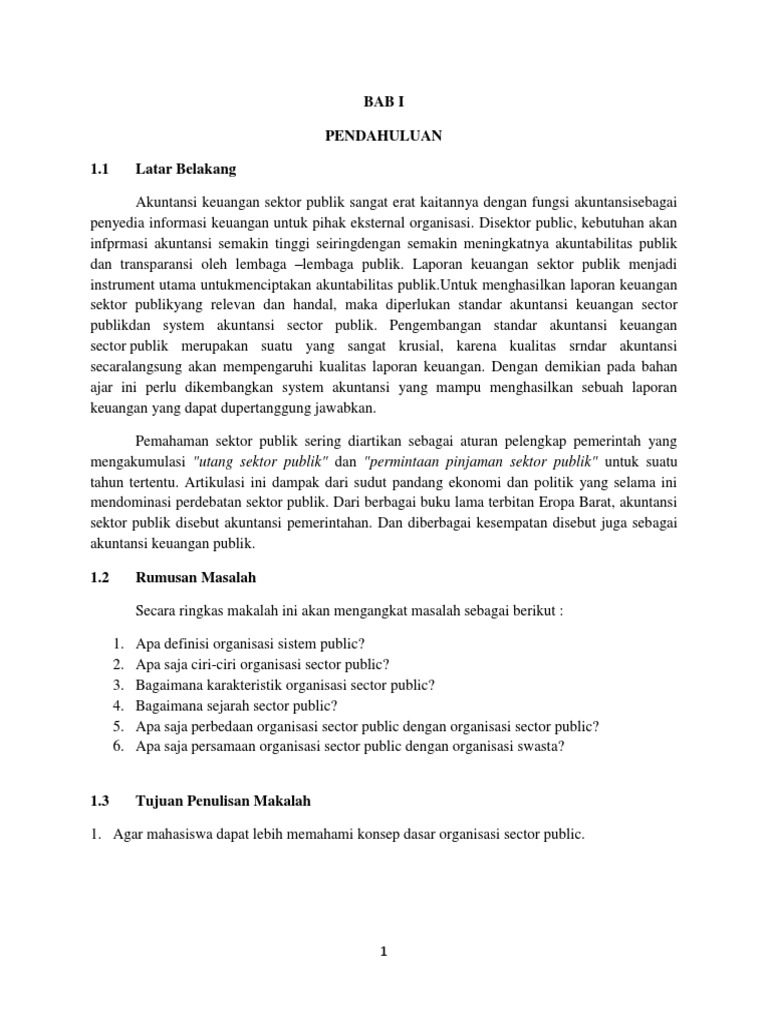 Konsep Dasar Organisasi Sektor Publik