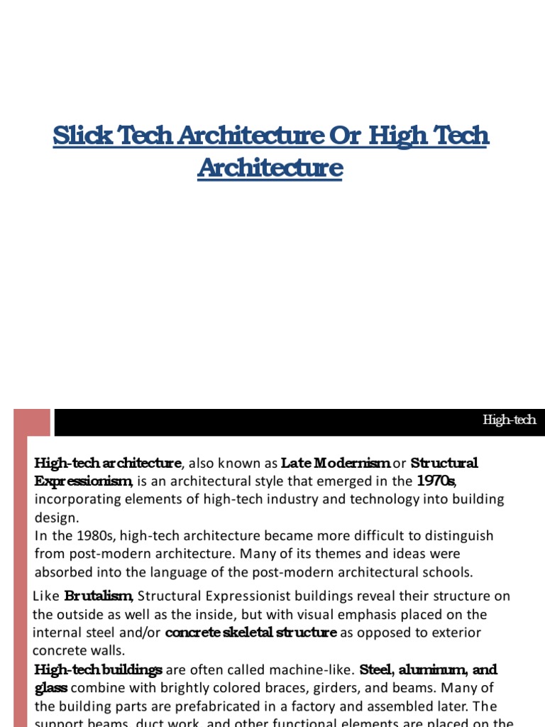 High-Tech Architecture Overview | PDF | Art Media | Architectural Design