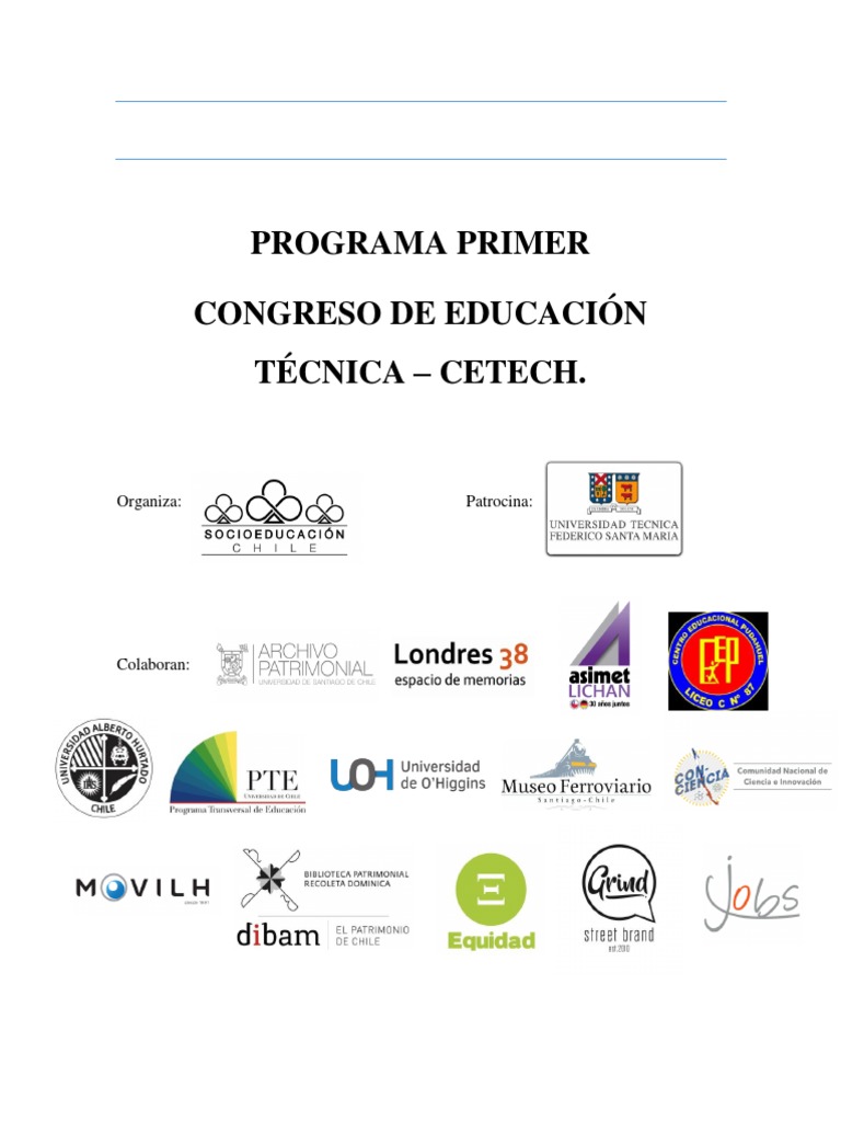 Programa CETECH Final | PDF | Santiago | Chile