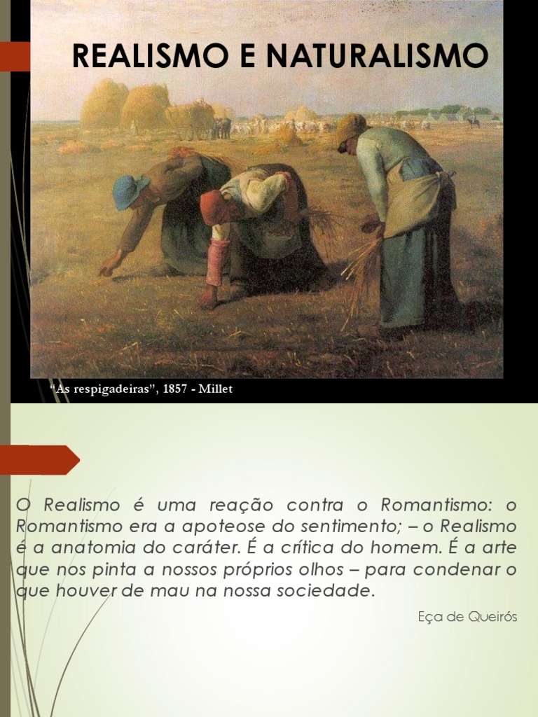 O REALISMO E NATURALISMO NA LITERATURA DO SÉCULO XIX | PDF | Realismo ...