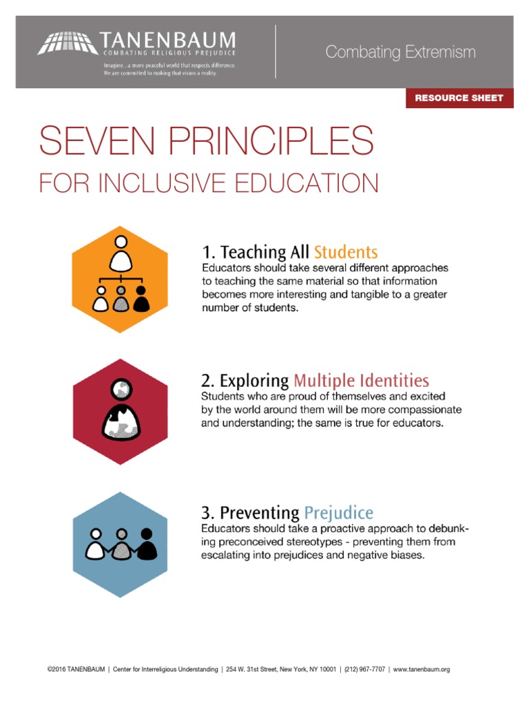 7 Principles For Inclusive Education Summary | PDF | Politics | Social ...
