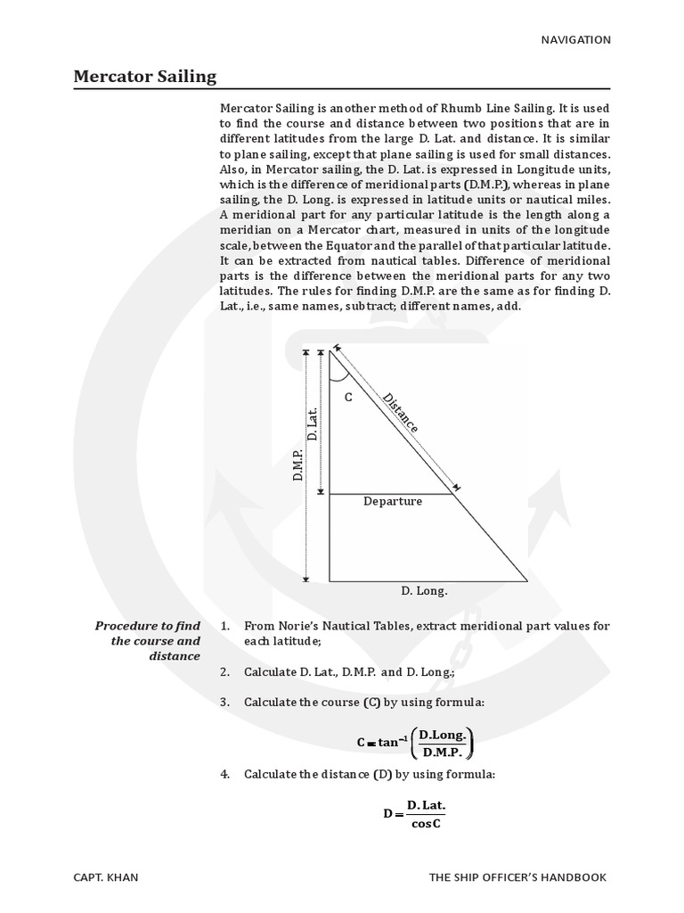 Mercator Sailing PDF PDF Latitude Geographic Data And Information