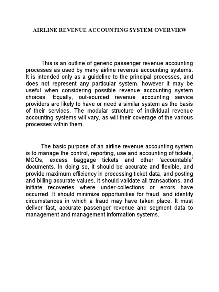 Airline Revenue Accounting Overview | PDF | Prices | Customer
