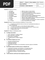 8º ANO Prova Sistema Digestório