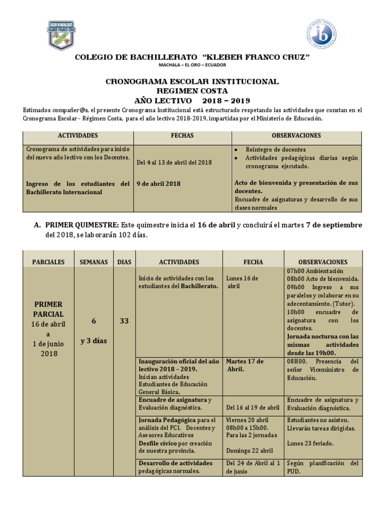 Cronograma Completo 3 Mayo Aprendizaje Modificacion De