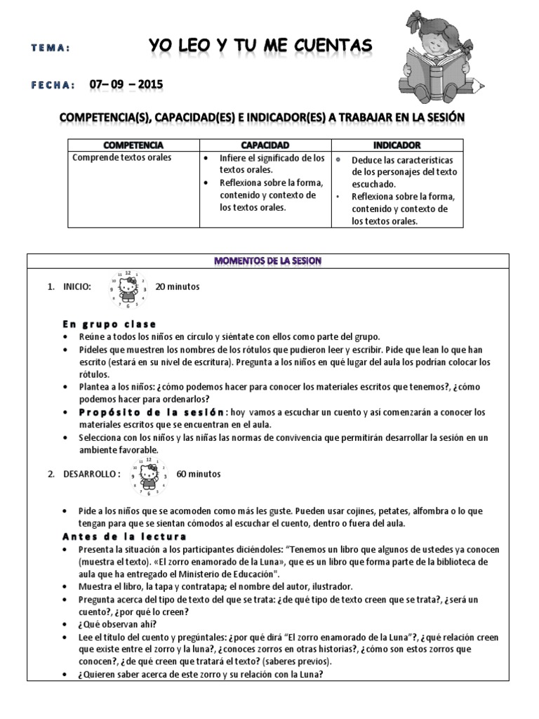 Lectura para Primer Grado: Cuento del Zorro | PDF | Salón de clases ...