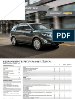 Especificaciones Chevrolet Equinox 2018