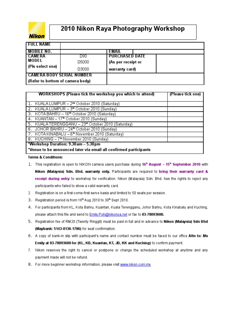 Basic Workshop Registration | PDF | Business | Computers