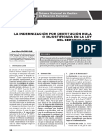 Indemnización Por Destitución Nula o Injustificada en La Ley Del Servicio Civil - Autor José María Pacori Cari