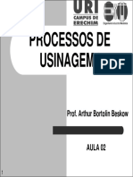 Processos de Usinagem i - Aula 02 - Processos Convencionais de Usinagem