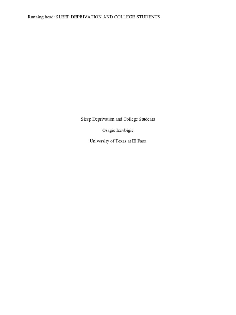 Impact of Sleep Deprivation on Students | PDF | Sleep Deprivation | Sleep