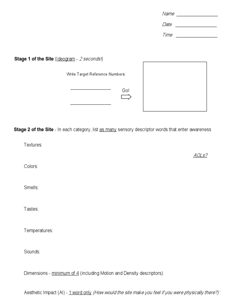 Remote Viewing Test Template | PDF