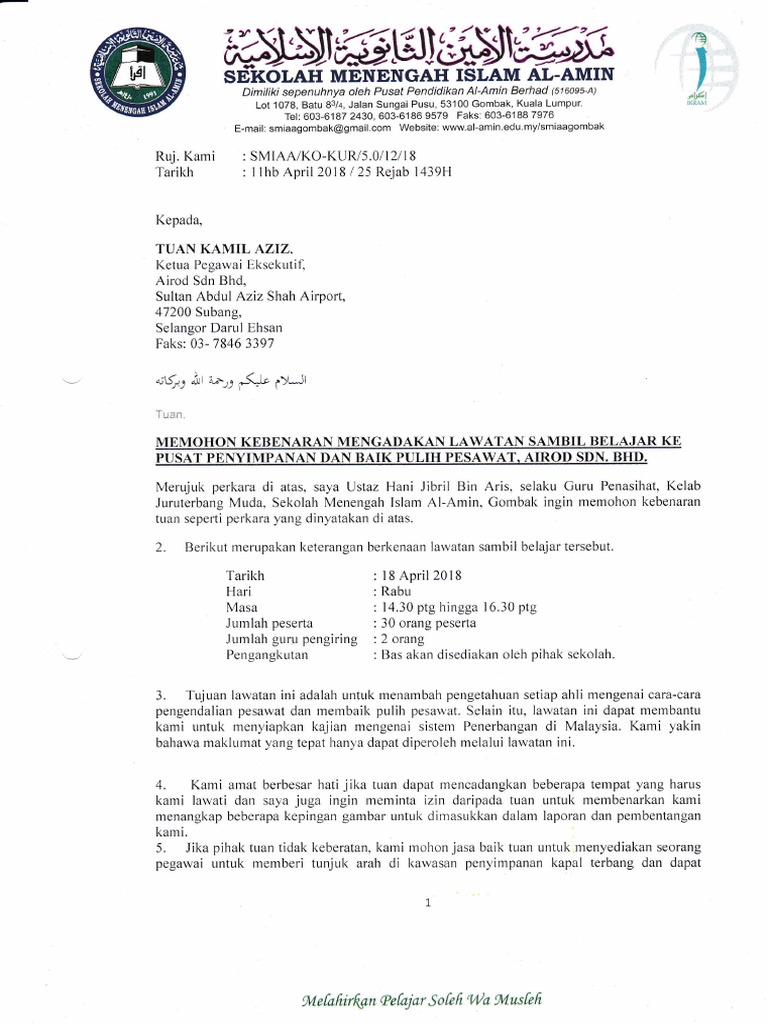 Surat Amaran Kepada Kontraktor Bas