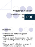 Vegetarian Nutrition: Christina Niklas, MPH, RD, LDN June 17, 2009