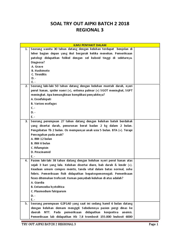 Aipki Soal Regional Iii Batch 2 2018 Pdf