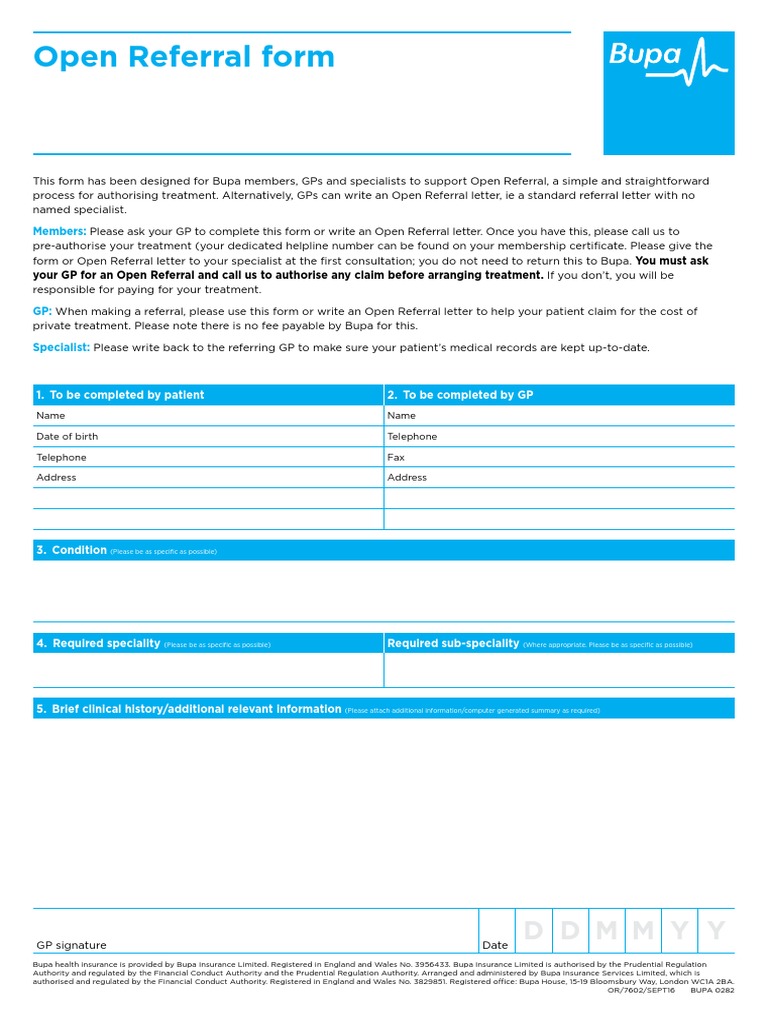 Open Referral Form Pdf General Practitioner Healthcare