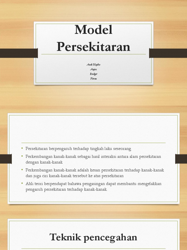 Model Pengurusan Tingkah Laku: Model Persekitaran  PDF
