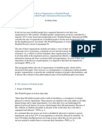 The Role of Organizations of Disabled People: A Disabled Peoples' International Discussion Paper