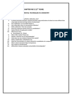 Chapter No 2 (1 Year) : Experimental Techniques in Chemistry