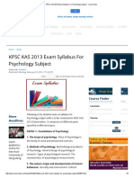 KPSC KAS 2013 Exam Syllabus for Psychology Subject - Careerindia