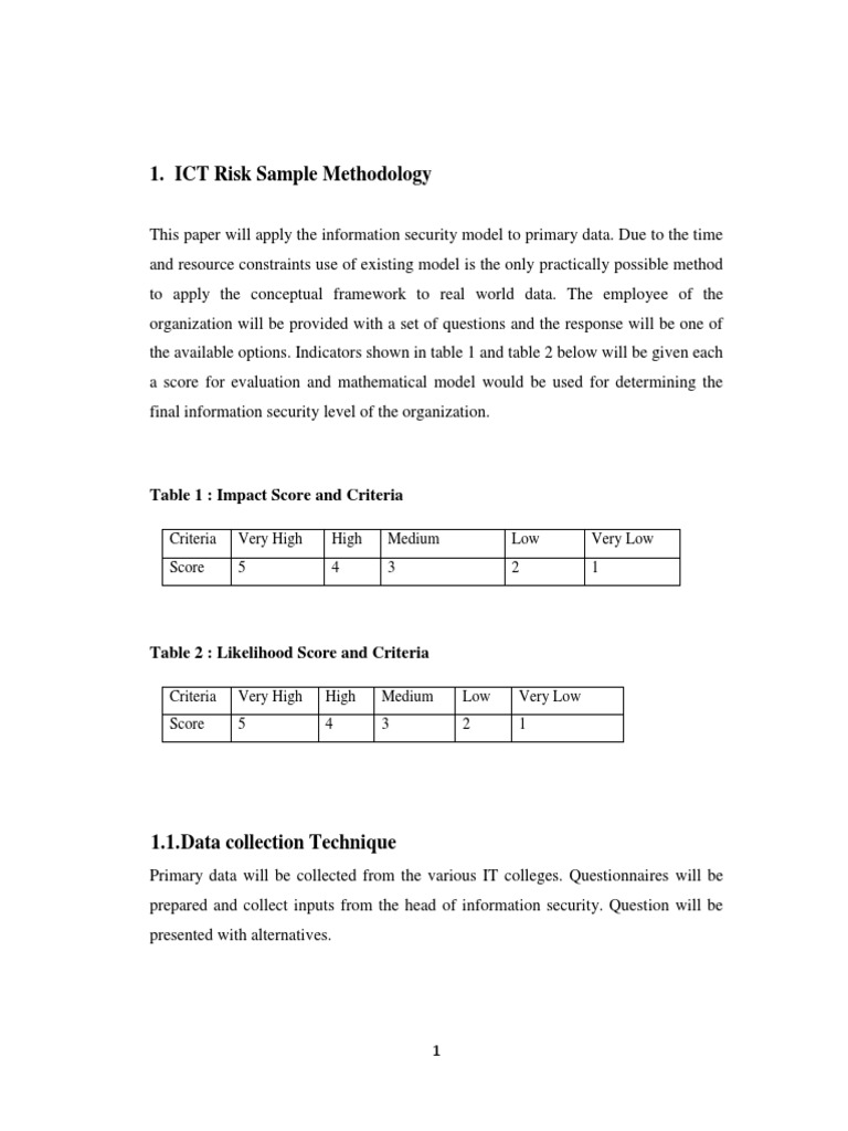 ICT Risk Assessment Impact Score | PDF | Information Security | Risk ...