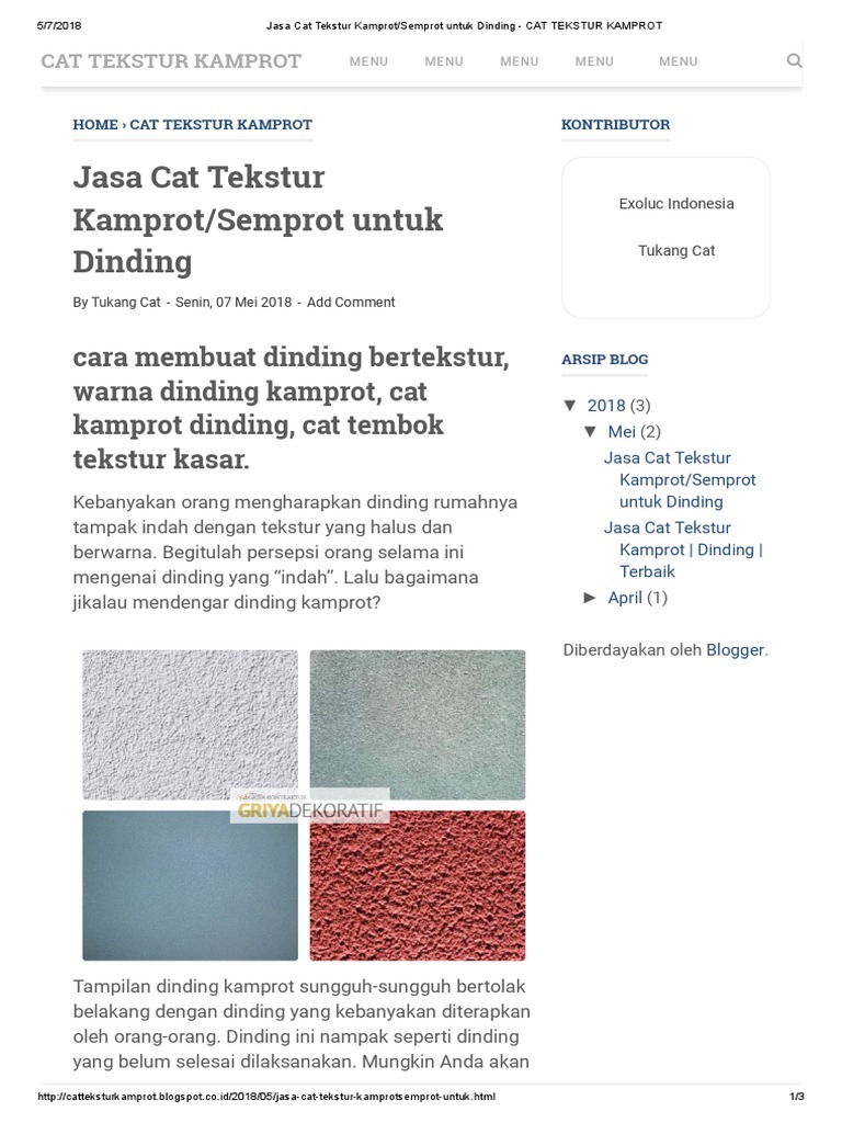 Jasa Cat Tekstur Kamprot Semprot Untuk Dinding | PDF | Griya & Taman