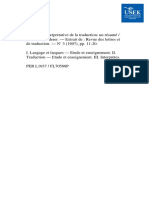 La Theorie Interpretative de La Traduction. Un Resumé PDF