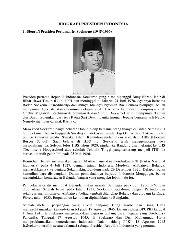 Biografi Presiden Indonesia Docx