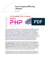 10 Penyebab Error Program PHP Yang Paling Sering Ditemui