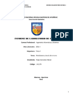 Informe de Laboratorio de Fisica I Mediciones y Teoria de Errores